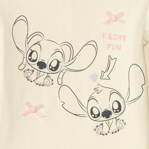 T-shirt met lange mouwen voor meisjes met Stitch en Angel-print 