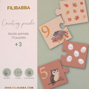 Set de 10 puzzles - Apprendre à compter - animaux Nordique 