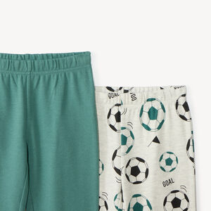 Set van 2 lange pyjama's voor jongens met een voetbalmotief 