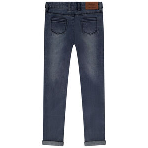 Jean skinny effet délavé avec jacron en simili cuir fille 