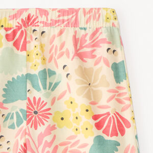 Pantalon fluide en toile imprimé fleuri pour fille 