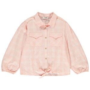 Blouse met pofmouwen en ruitjes voor meisjes 