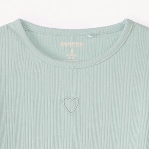 T-shirt met lange mouwen en geborduurd hartje voor meisjes 