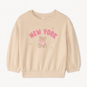 Sweat molleton oversize patchs bouclette pour bébé fille 