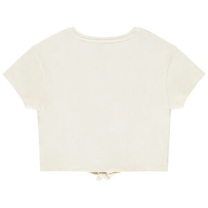 Crop top met knoopdetail en glinsterend print meisjes 