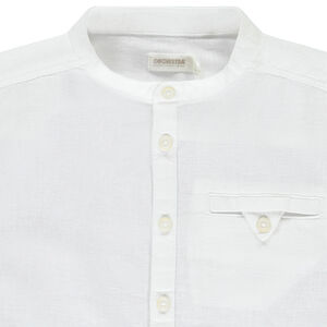 Chemise manches courtes uni à col mao  