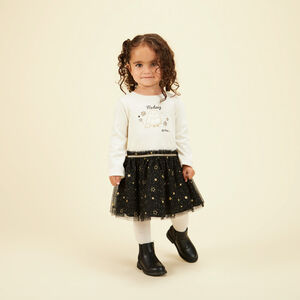 Tweekleurige jurk met Harry Potter Warner patch voor baby meisjes 