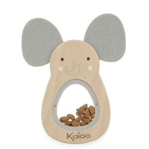 Rammelaar Olifant met geluid in hout Beige/Grijs 