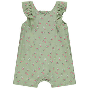 Combishort imprimé pêches et fils brillants pour bébé fille 