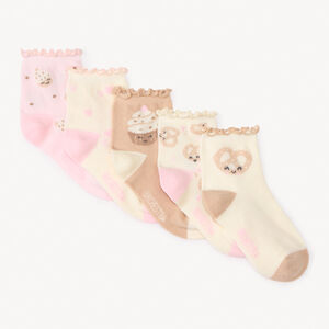 Lot de 5 paires de chaussettes motifs kawaii pour fille 