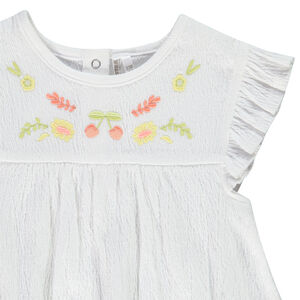 Tunique manches courtes brodée pour bébé fille 