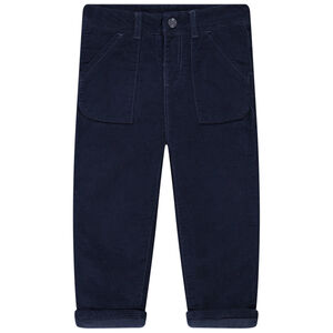 Pantalon uni en velours doublé et poches pour bébé garçon  