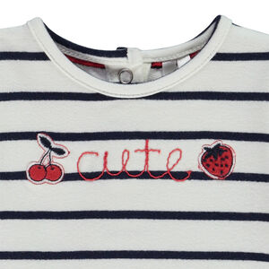 Robe manches longues 2 en 1 à rayures pour bébé fille 