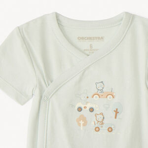 Set van 5 korte mouwen rompertjes met autothema voor baby jongens (verschillende openingen afhankelijk van de leeftijd) 