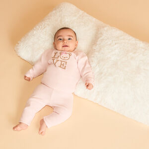 Jogging set met geborduurde teddybeer voor babymeisjes 