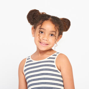 Robe sans manches rayée à volant pour fille 