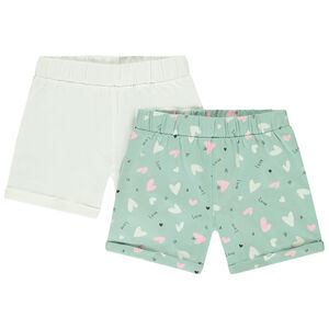 Set van 2 fantasie shorts met elastische taille voor meisjes 