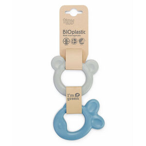 Anneaux de dentition 2 pièces Tiny Bio – Bleu/Gris 