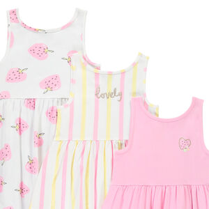 Lot de 3 robes sans manches fantaisies pour fille  