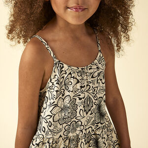 Robe sans manches volantée imprimé floral pour fille 