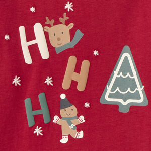 Langarm T-shirt met kerstprint voor babyjongens 