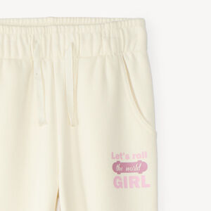 Joggingbroek voor meisjes van uni fleece met print 