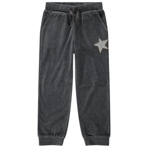 Fluwelen joggingbroek met ster van lovertjes 