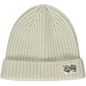 Muts met geribbelde structuur en bedrukt etiket voor jongen 