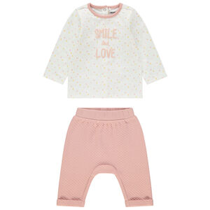 Set van t-shirt met lange mouwen en joggingbroek in fantasieprint 
