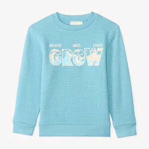 Sweat voor jongens in textuurgebreide stof met fantasieprint 