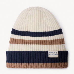 Gebreide ribmuts met strepen voor jongens 