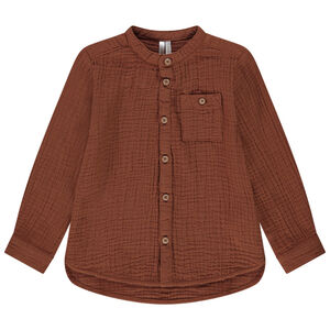 Chemise met lange mouwen in tetra voor baby jongen 