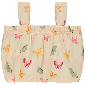 Crop top effet boule imprimé papillons fille 
