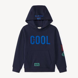 Sweat à capuche garçon avec broderie bouclette 