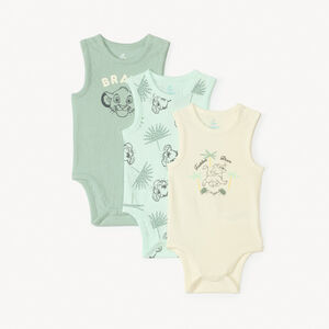 Set van 3 jersey rompers Simba De Leeuwenkoning Disney voor babyjongens 