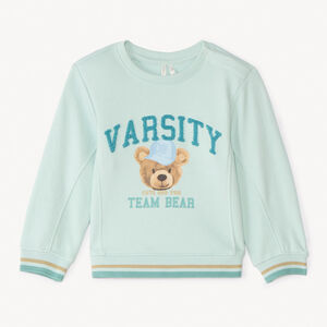 Sweat molleton printé et avec patch bouclette pour bébé garçon 