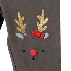 Legging en coton print élans pailletés esprit Noël 