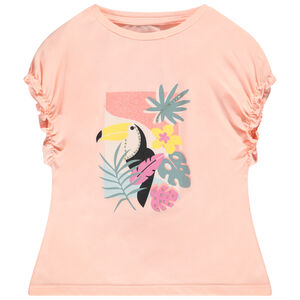 T-shirt manches courtes élastiquées avec print fantaisie pour fille 