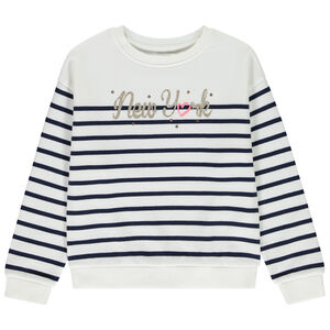 Sweatshirt met strepen en gouden glitterprint voor meisjes 
