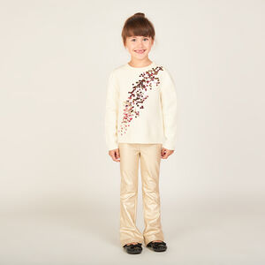 Pull en tricot à gros sequins pour fille 