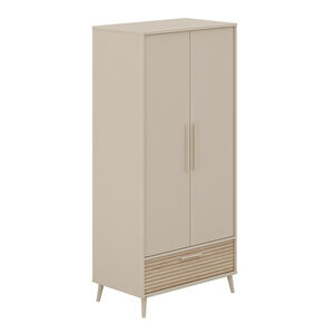 Kast met 2 deuren en 1 lade Eefje kasjmier Beige/Groovy Eikenhout 