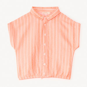 Korte mouwen gestreepte stoffen blouse voor meisjes 