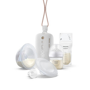 borstkolf mains-free met zuigfles 125 ml en bewaarzakjes 