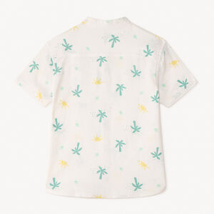 Chemise manches courtes col mao imprimé palmiers garçon 