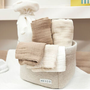 Lot de 3 langes en mousseline - Offwhite/Soft Sand/Taupe - 20x17 cm - 70x70 cm 
