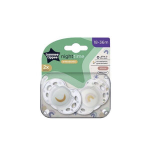 SILICON PACIFIER TOMMEE TIPPEE 2X 18-36M NIGHT STHR 