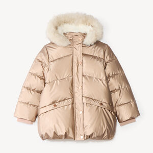 Doudoune voor meisjes met een schapenwoolvoering en capuchon voor extreem koude temperaturen. 