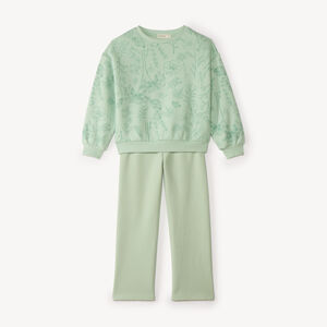 Ensemble de jogging fille en molleton gratté imprimé fleurs 