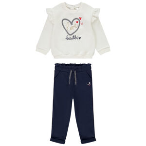 Sweatshirt en sportset met hartenprint voor babymeisjes 
