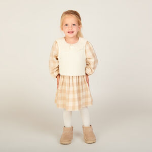 Ensemble 2 pièces avec robe à carreaux pour bébé fille 